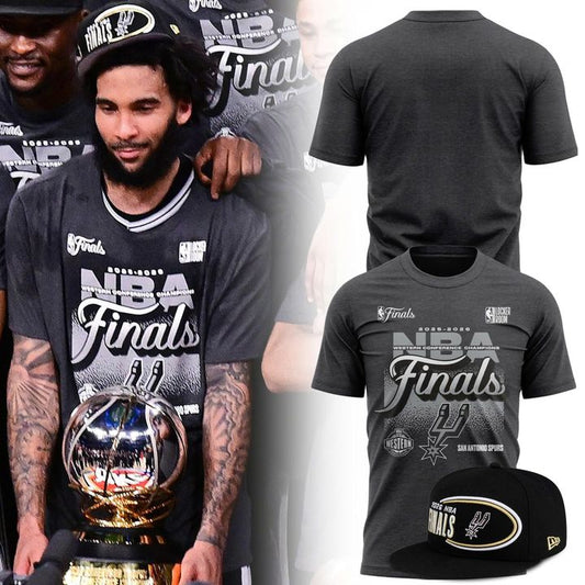 Men's San Antonio Spurs Charcoal 2026 NBA Western Conference Champions Locker Room T-Shirt