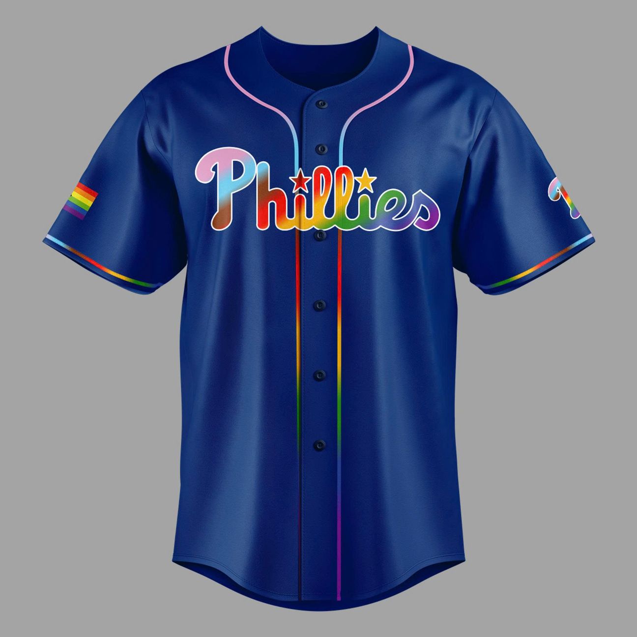2026 Philadelphia Phillies Pride Night Blue Jersey Custom Name And Number