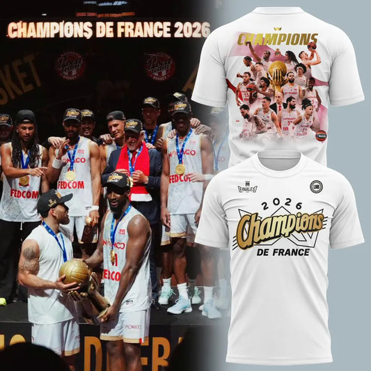 Limited Edition AS Monaco Basket 2026 French League Champions Shirt