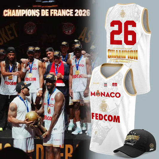 Limited Edition AS Monaco Basket 2026 French League Champions Baskeball Jersey