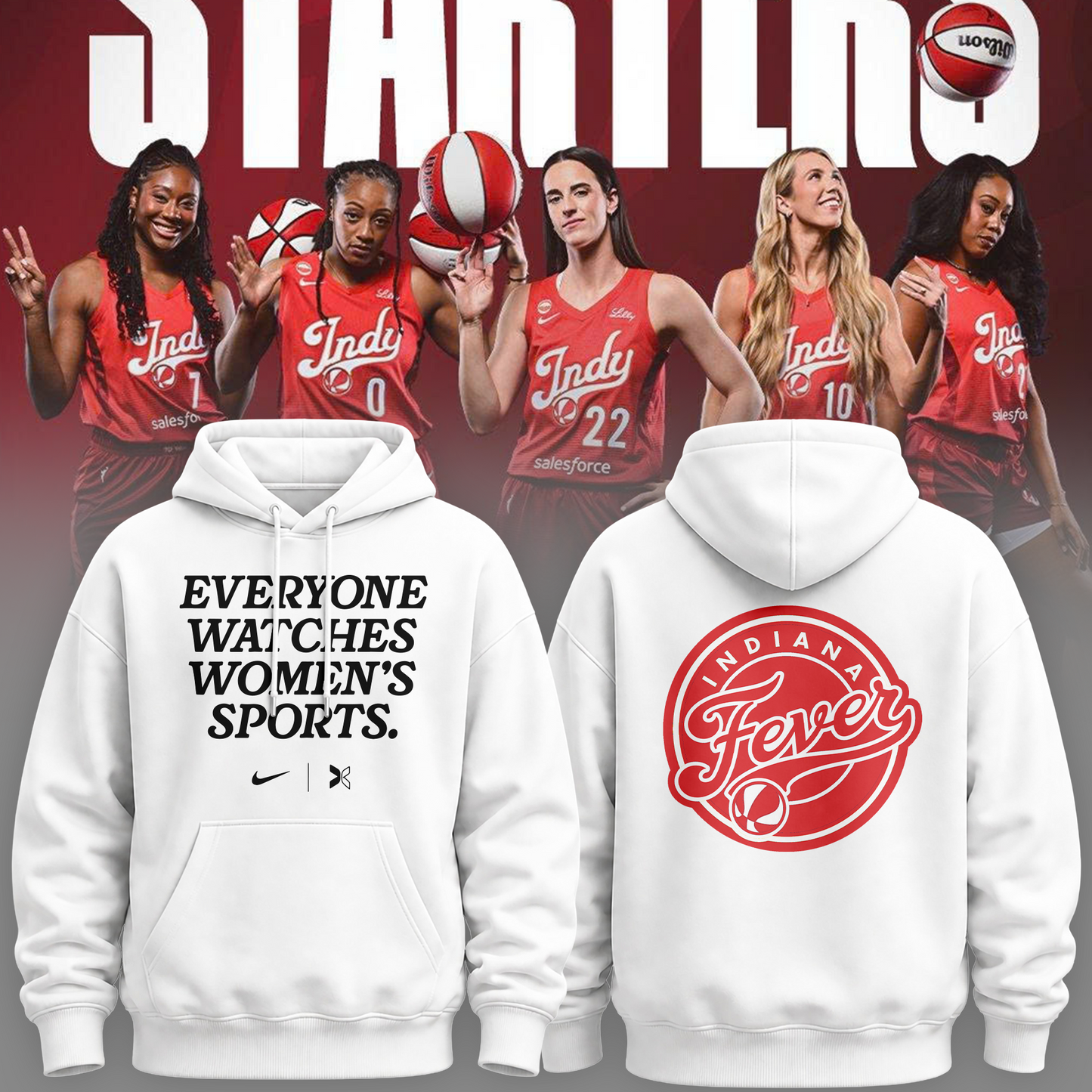 Indiana Fever Everyone Watches Womens Sports Hoodie White