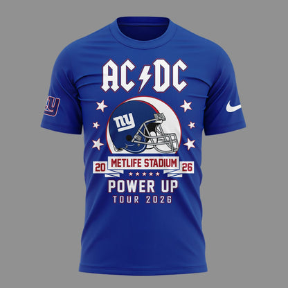 001. Newest Shirt AC/DC x New York Giants - POWER UP TOUR 2026 T-Shirt