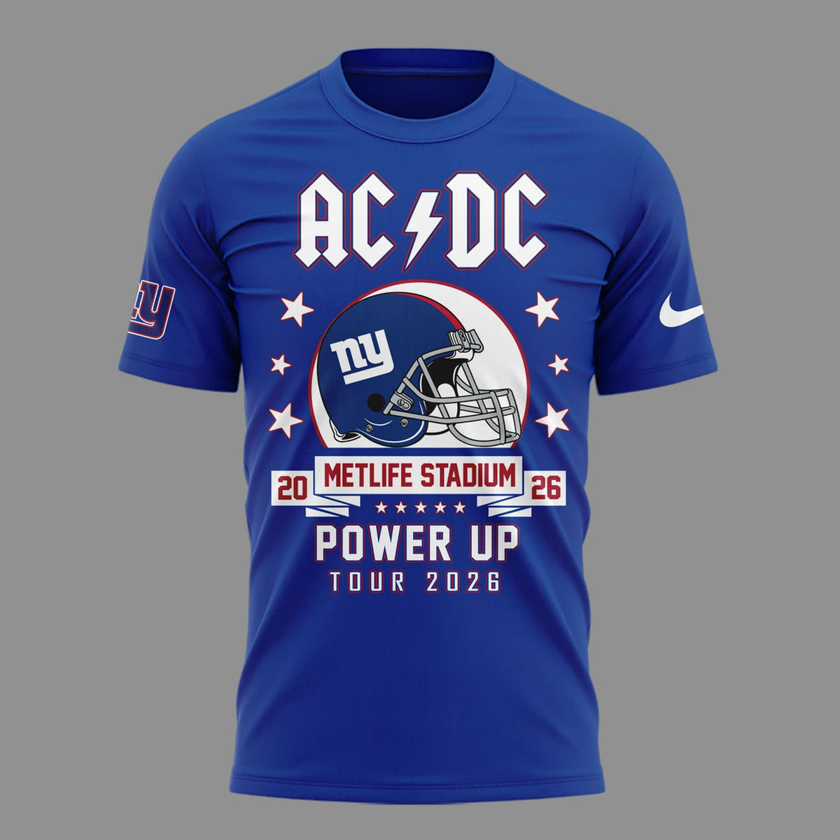 01. Blue Shirt AC/DC x New York Giants - POWER UP TOUR 2026 T-Shirt