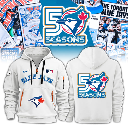 .Toronto Blue Jays x 50th Anniversary Commemorative KN09 Hoodie White | Limited Edition