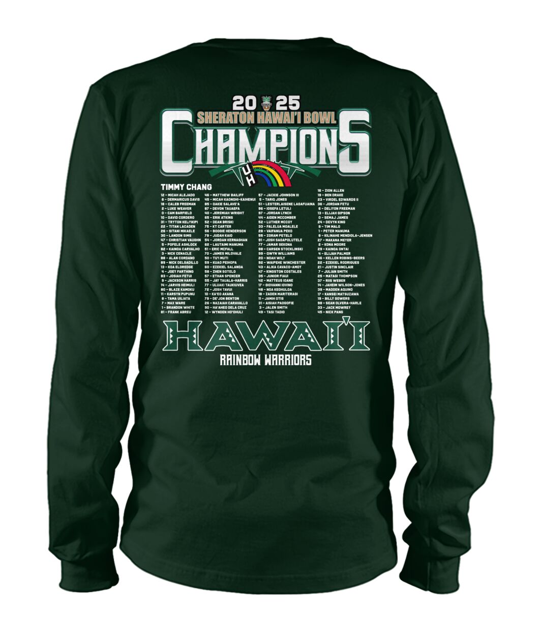 Hawaii Rainbow Warriors - SHERATON HAWAI'I BOWL Champion Long-Sleeve