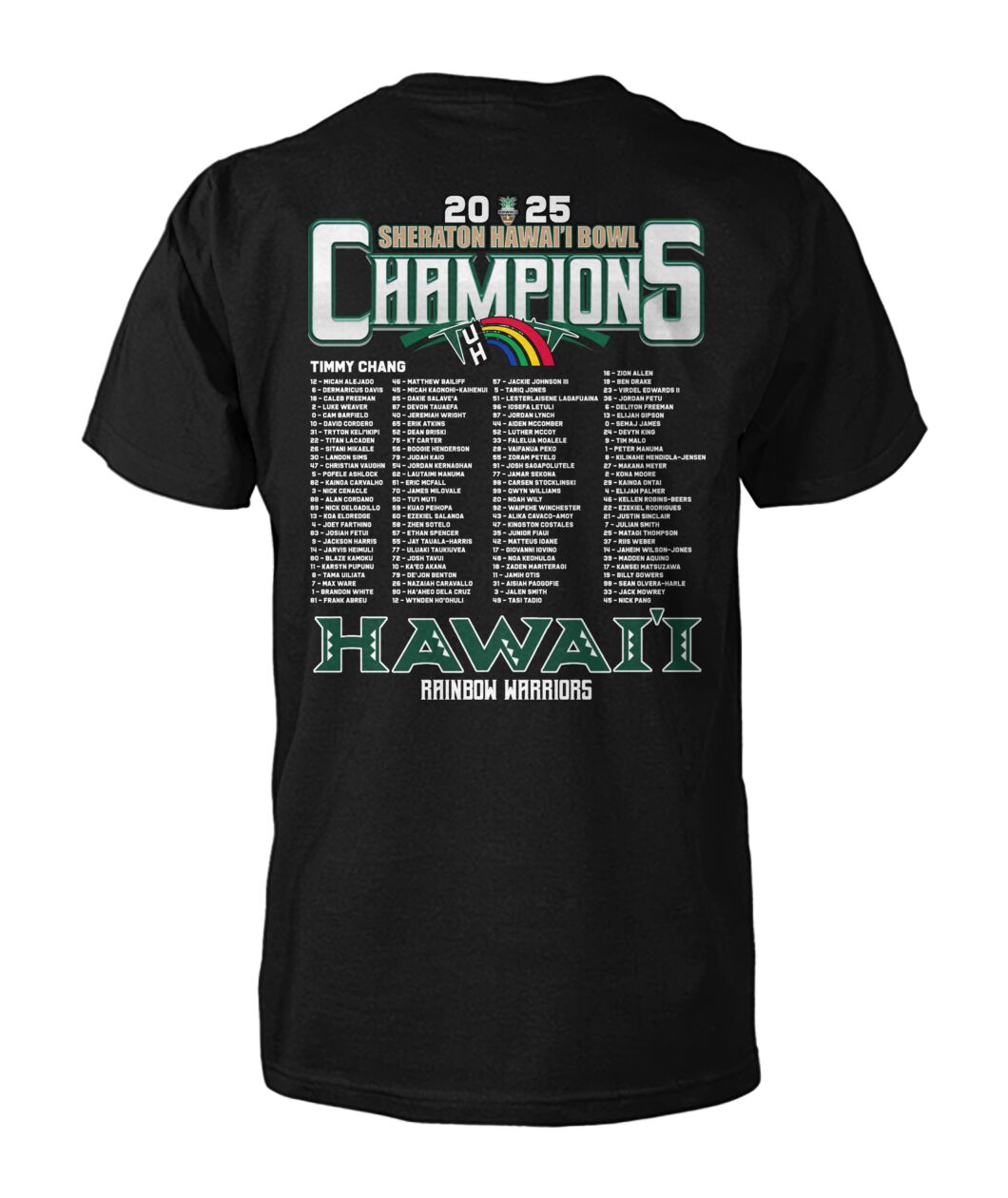 Hawaii Rainbow Warriors - SHERATON HAWAI'I BOWL Champion Shirt