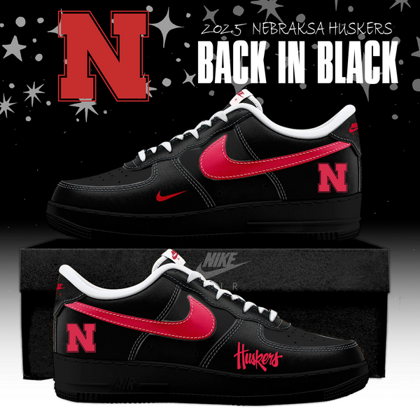 "FREE SHIPPING" - Nebraska Back In Black Limited Edition AF1