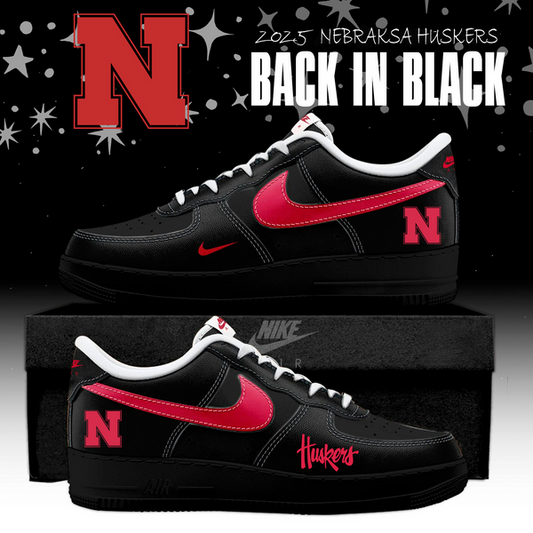 "FREE SHIPPING" - Nebraska Back In Black Limited Edition AF1