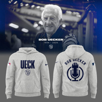 7. Honoring The Legend – Brewers icon & Baseball Hall of Famer Bob Uecker Hoodie