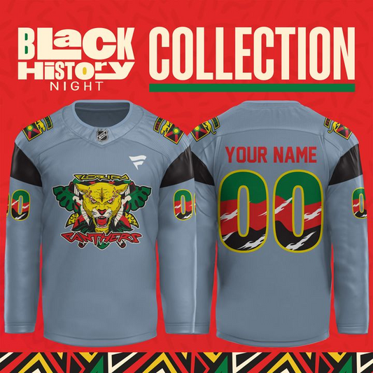 Florida Panthers 2025 Black History Night Jerseys Custom Name Numbers
