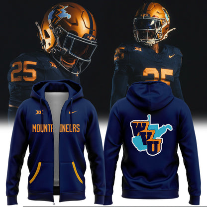 Special New Throwbacks 1965 Moutaineers Wordmark Zip Hoodie
