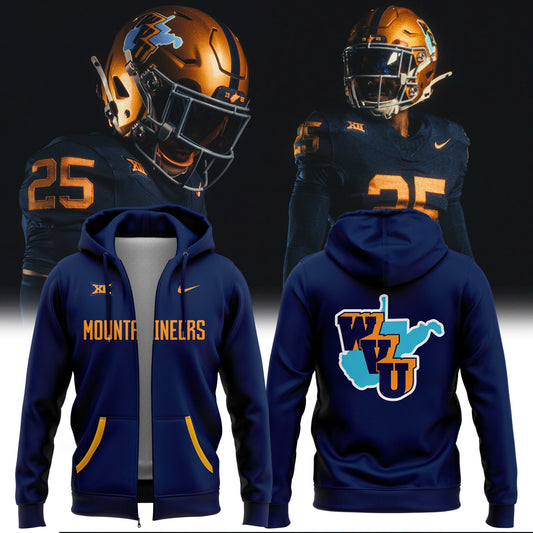 Special New Throwbacks 1965 Moutaineers Wordmark Zip Hoodie