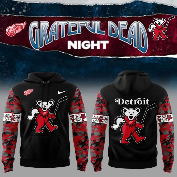 2. Limited Edition Detroit Red Wings Grateful Dead Night Hoodie