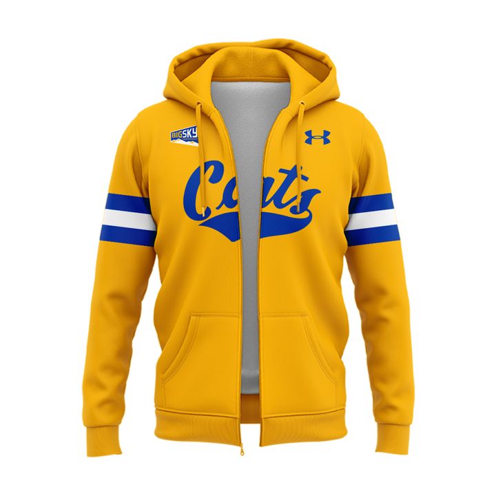 Special 2025 𝐆𝐎𝐋𝐃 𝐑𝐔𝐒𝐇 Montana State Football Zip Hoodie 2