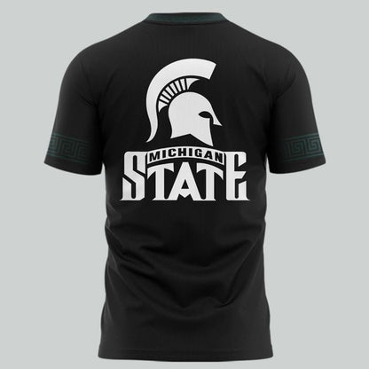 Special New Black Michigan State Spartans Wordmark Alternate Uniform Tshirt
