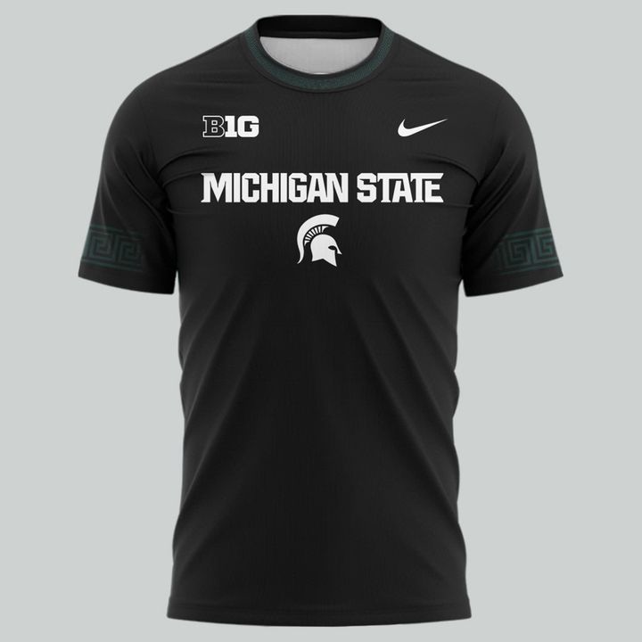 Special New Black Michigan State Spartans Wordmark Alternate Uniform Tshirt
