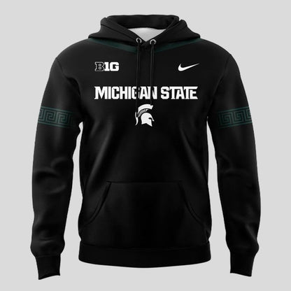 Special New Black Michigan State Spartans Wordmark Alternate Uniform Hoodie