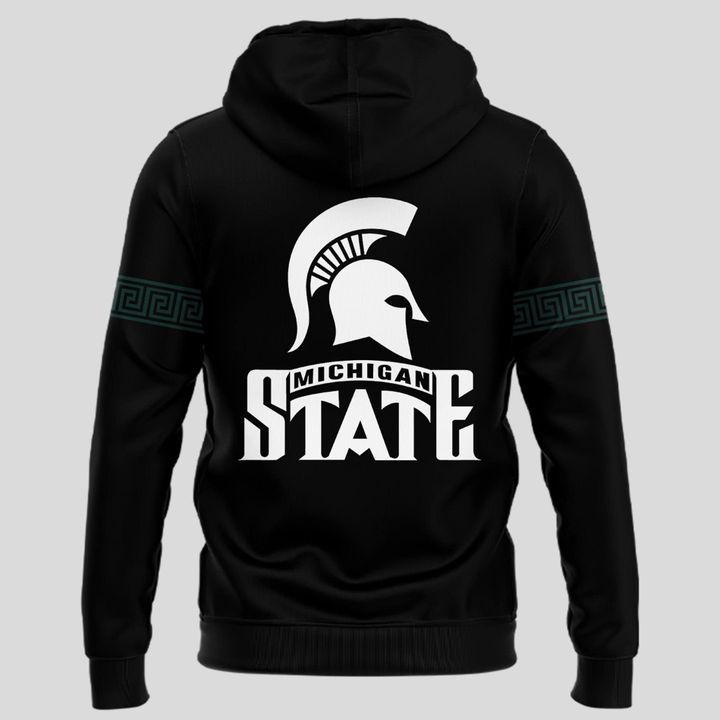 Special New Black Michigan State Spartans Wordmark Alternate Uniform Hoodie