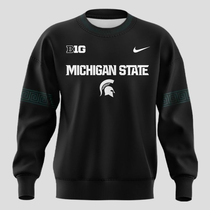 Special New Black Michigan State Spartans Wordmark Alternate Uniform Sweat
