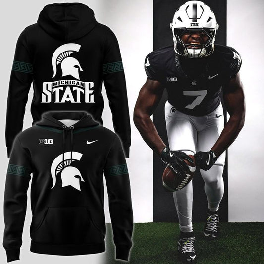 Special New Black Michigan State Spartans Alternate Uniform Hoodie