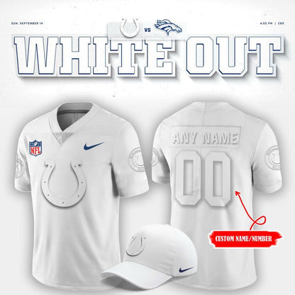 Indianapolis Colts "White Out" Football Jersey (Custom)