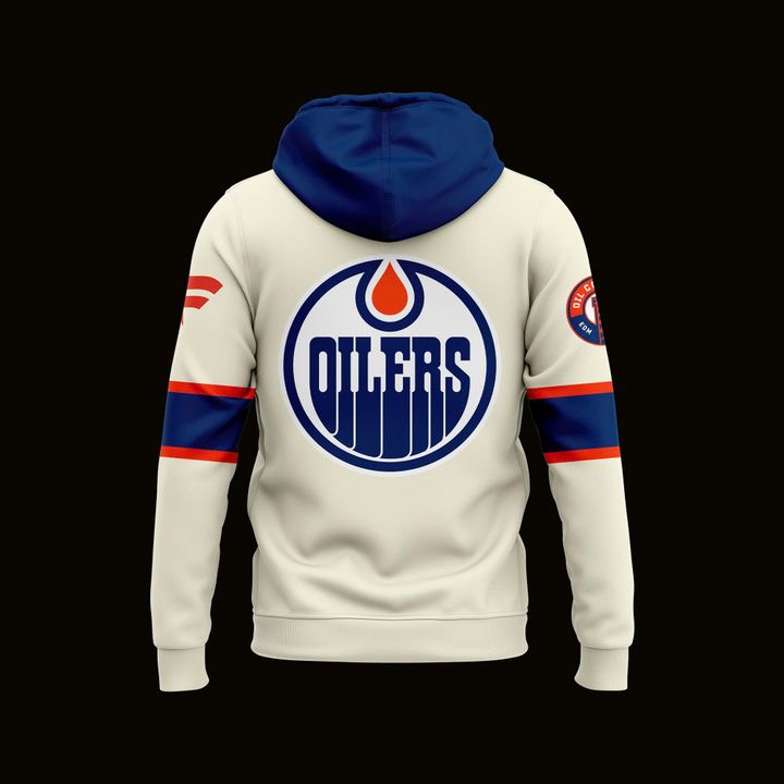 Edmonton Oilers Fanatics Blank Premium Cream Alternate Hoodie