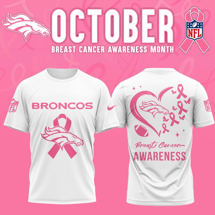 Denver Broncos '' OCTOBER  BREAST CANCER AWARENESS MONTH '' T-Shirt 2025