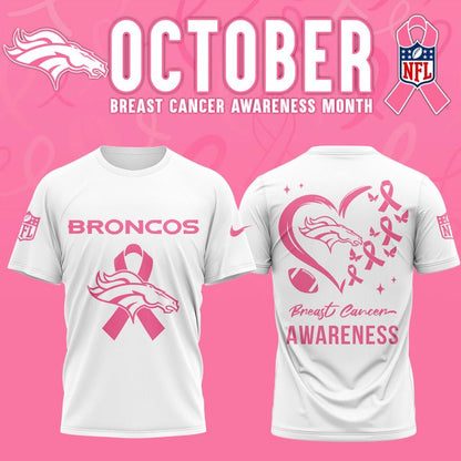 Denver Broncos '' OCTOBER  BREAST CANCER AWARENESS MONTH '' T-Shirt 2025