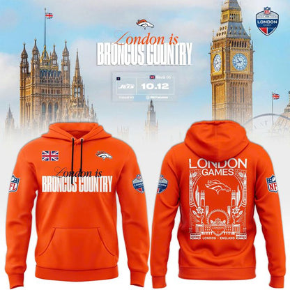 Denver Broncos NFL London game 2025 Limited Hoodie - Orange