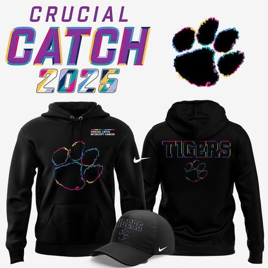 Clemson Tigers football 2025 Crucial Catch Hoodie