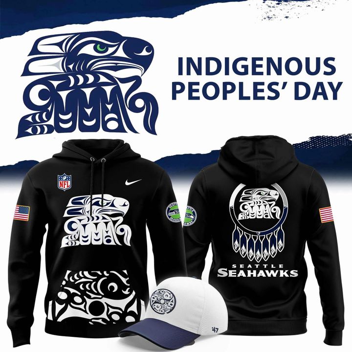Seattle Seahawks Indigenous Peoples’ Day Hoodie 2025 Black