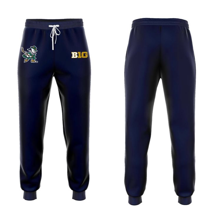 Notre Dame Fighting Irish Under Armour Hockey Leprechaun Rival Fleece Hoodie (Navi) v1