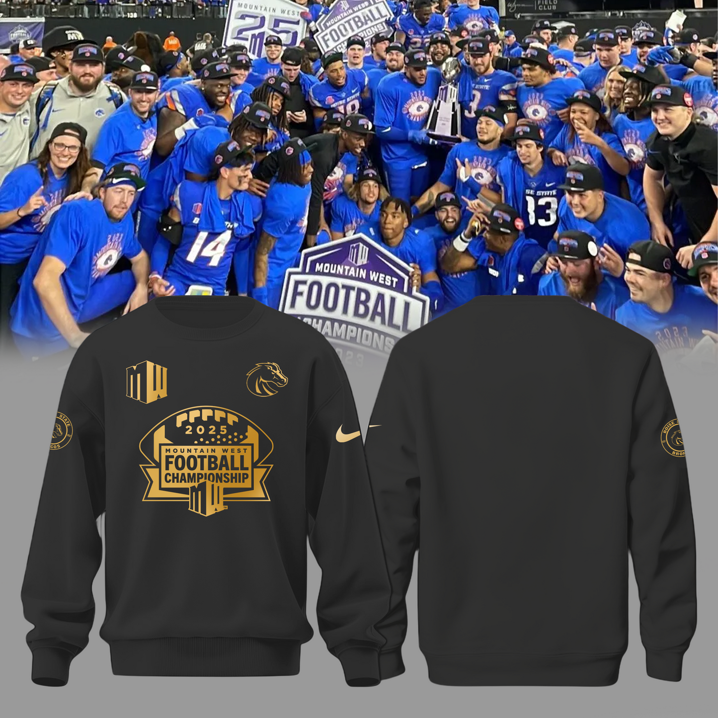 2025 Champion Mountain West Football Championship - Boise State Broncos Sweater v4