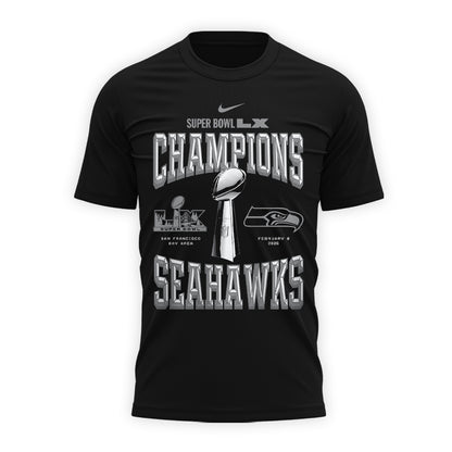 Seattle Seahawks Super Bowl LX Champions T-Shirt