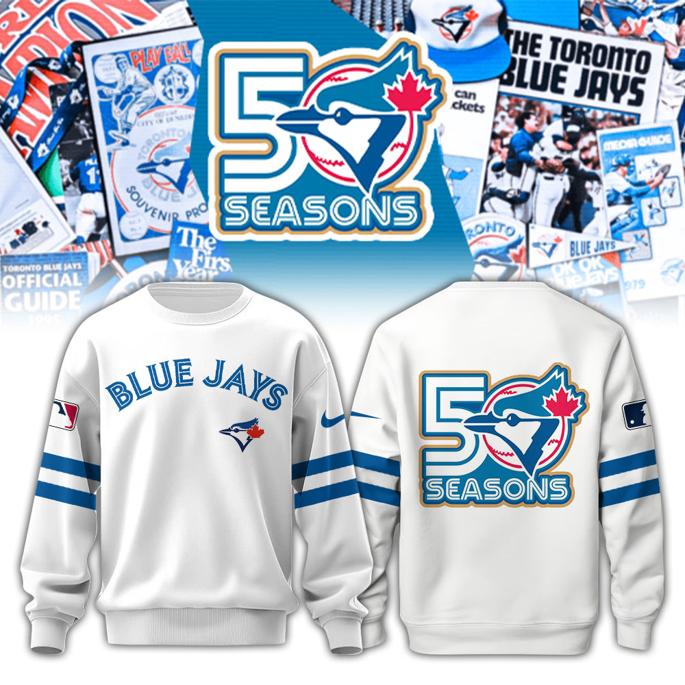 .Toronto Blue Jays x 50th Anniversary Commemorative Sweatshirt White | Limited Edition