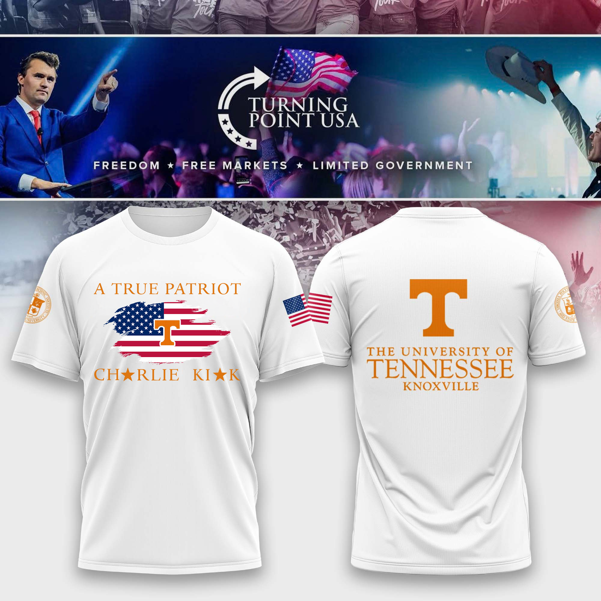 Limited Edition University of Tennessee, Knoxville x Turning Point USA T-Shirt