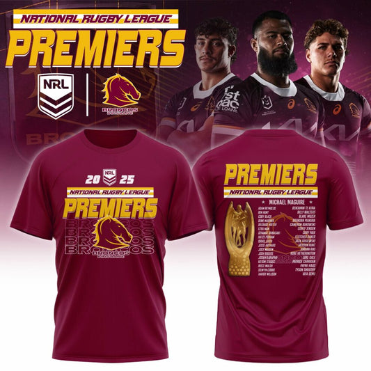 B.Broncos NRL Finals 2025 Champions Signature Combo Shirt