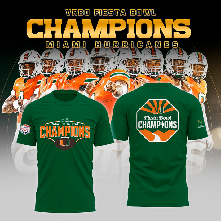 Miami Hurricanes Special Fiesta Bowl Champions Limited Edition T-Shirt