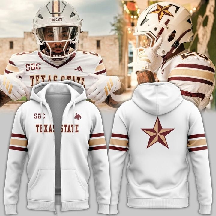 Special New Texas State Helmet Logo Uniform Zip Hoodie