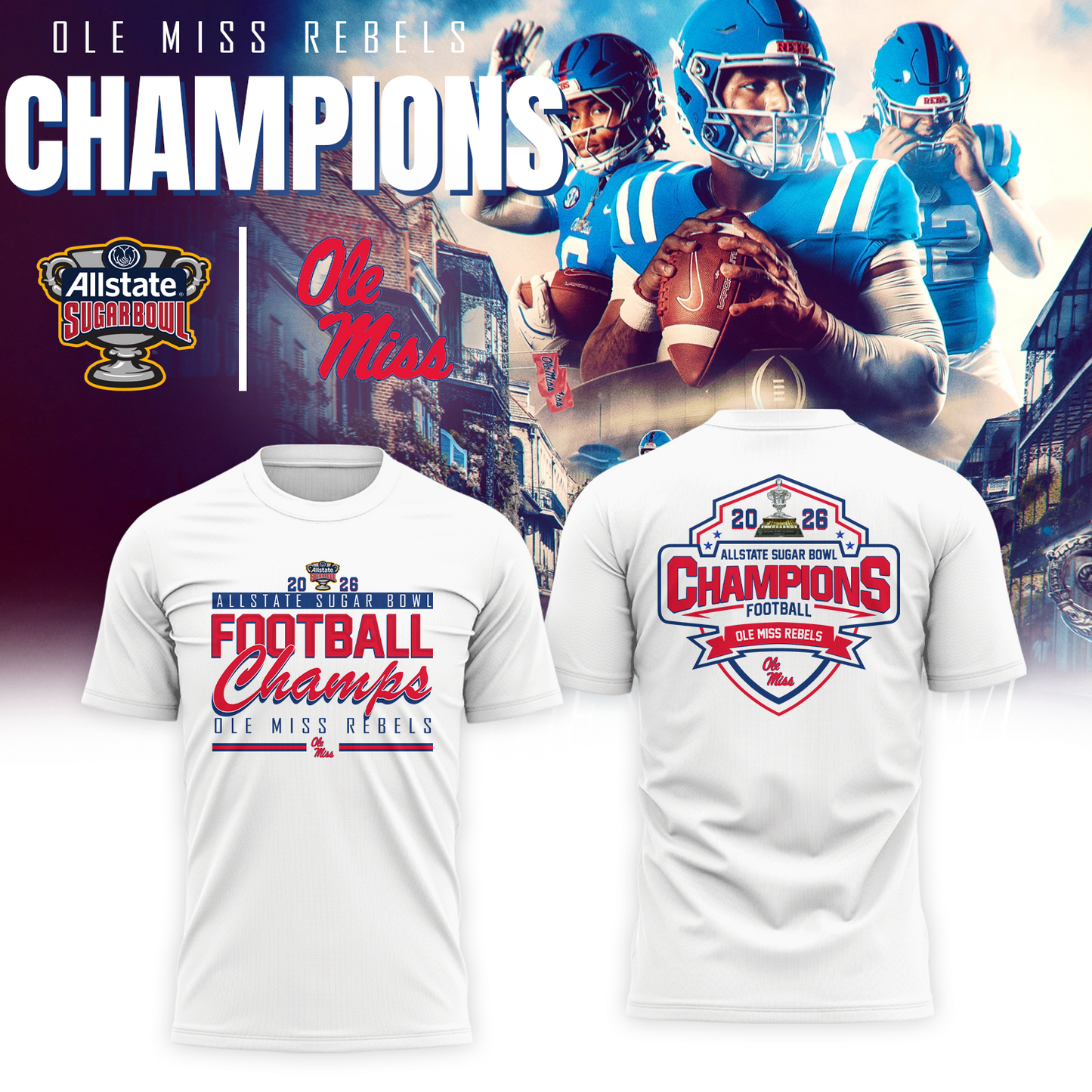 Ole Miss 2026 ALLSTATE SUGAR BOWL Champion T-Shirt