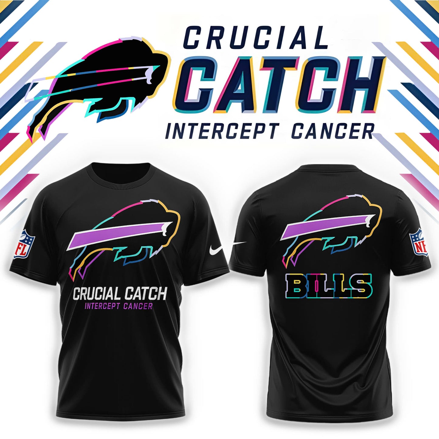 Buffalo Bills 2024 NFL Crucial Catch Combo Tshirt | Cap | Jogger