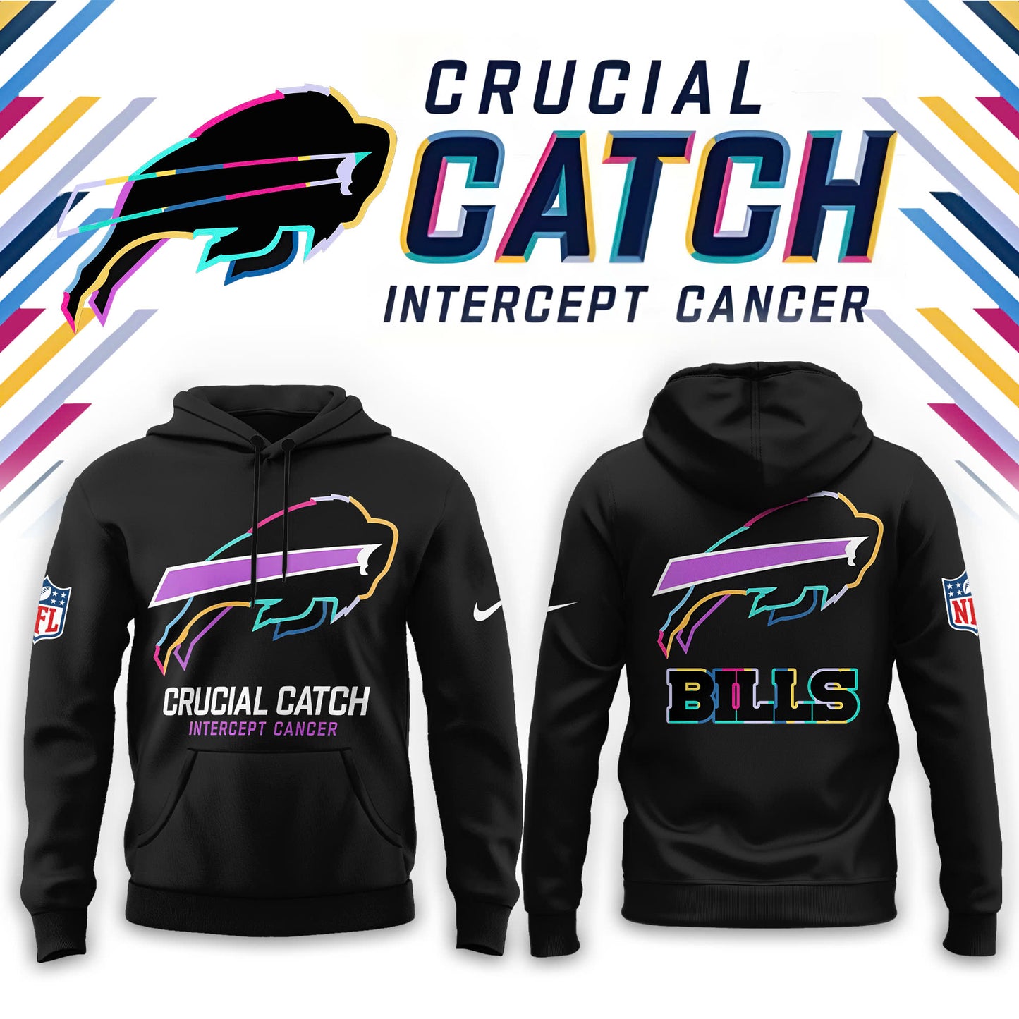 Buffalo Bills 2024 NFL Crucial Catch Combo Hoodie | Cap | Jogger