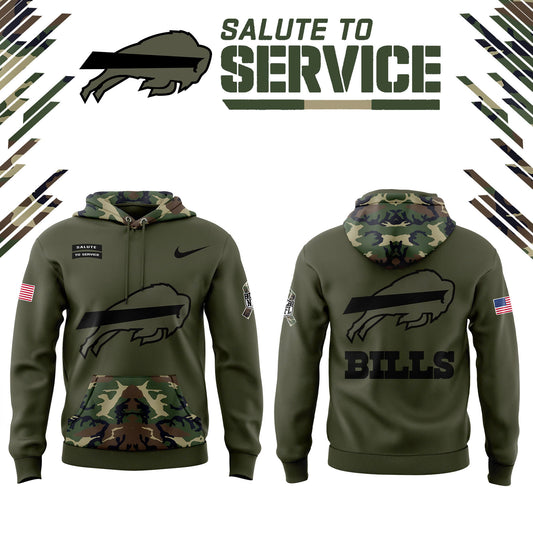 Buffalo Bills 2024 Salute to Service Club Fleece Edition Hoodie V2