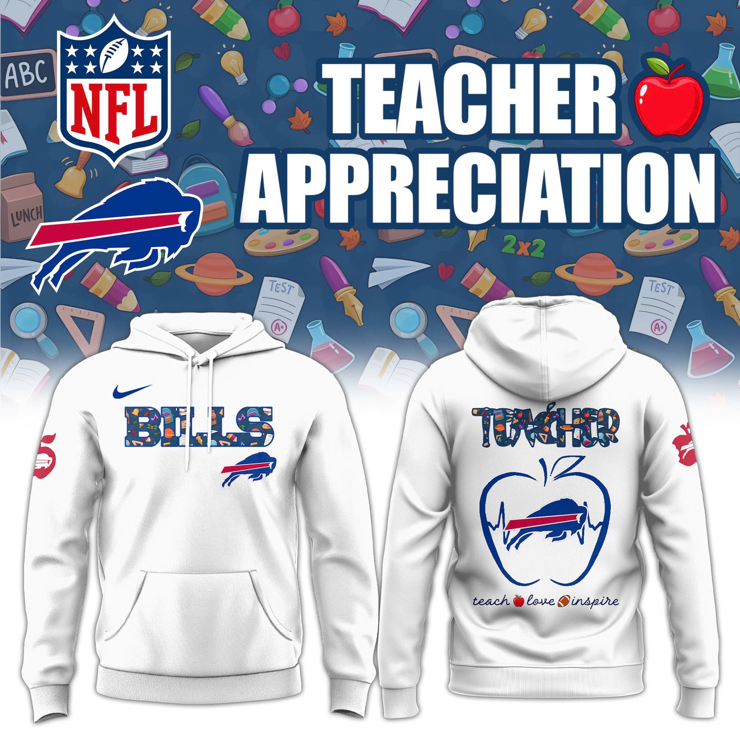 Buffalo Bills TEACHER NIGHT Hoodie | Jogger | Cap V2