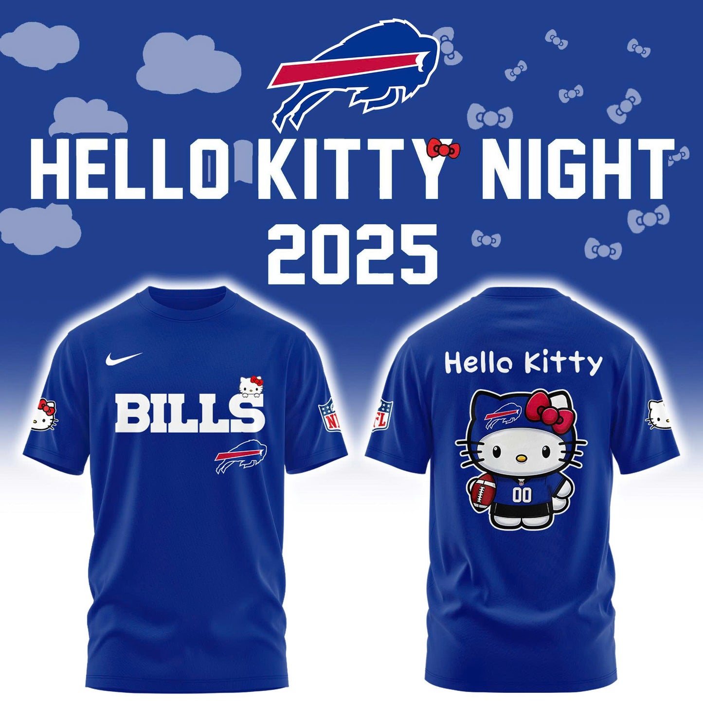 Buffalo Bills Hello Kitty 2025 Combo Tshirt | Jogger | Cap