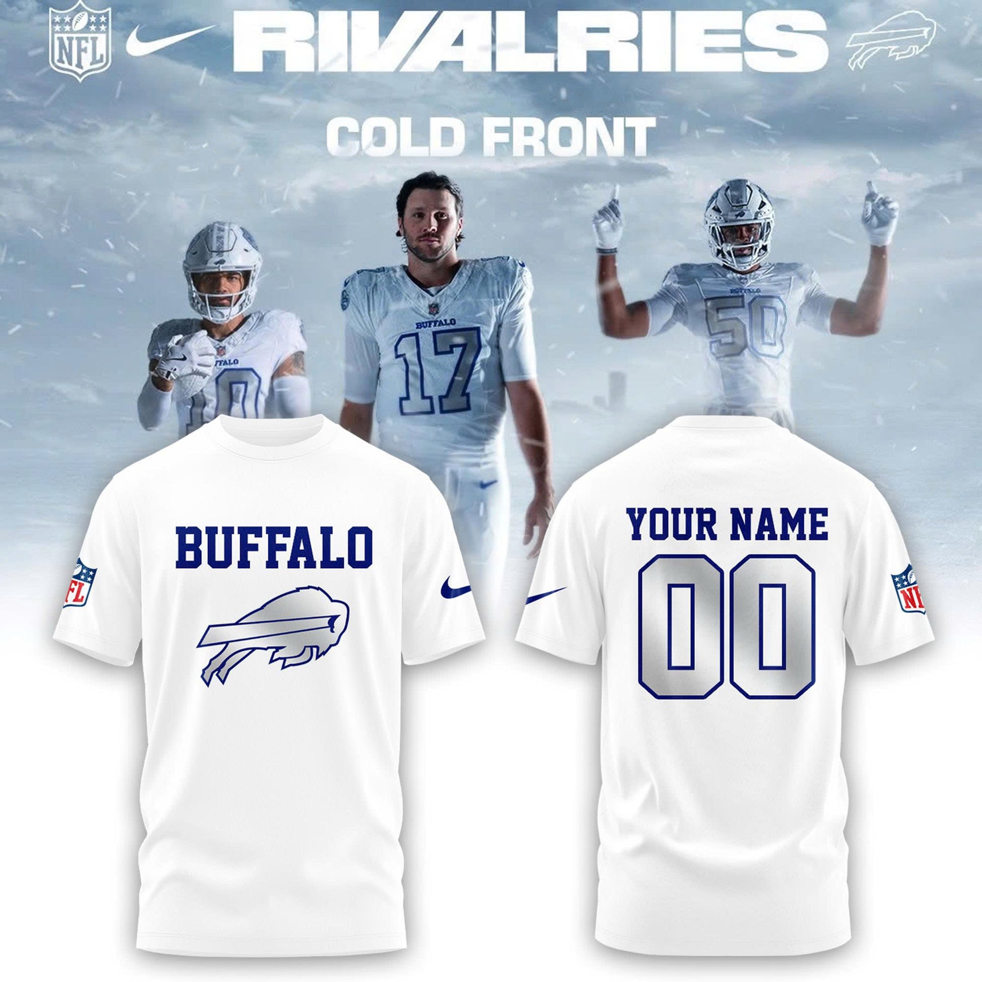 Buffalo Bills Cold Front Rivalries Tshirt | Cap | Joggers V6