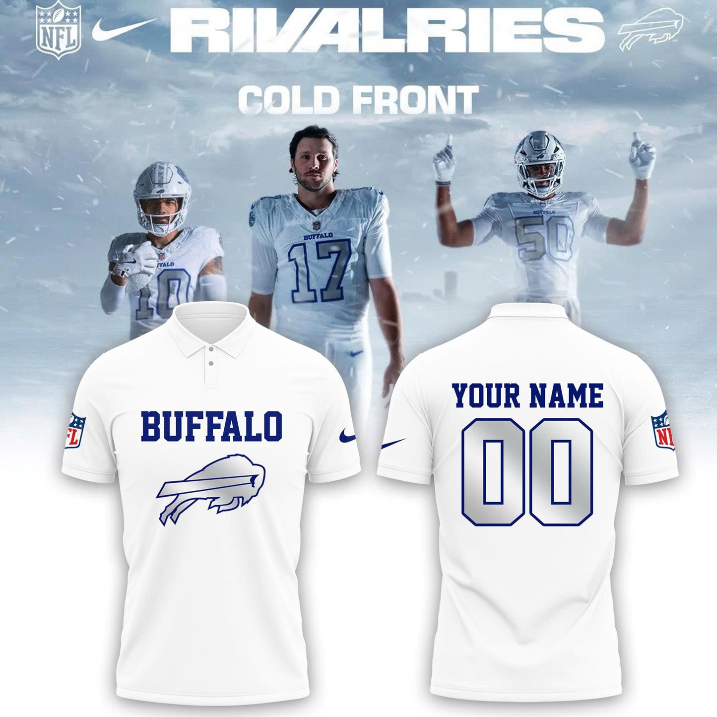 Buffalo Bills Cold Front Rivalries Polo | Cap | Joggers V2