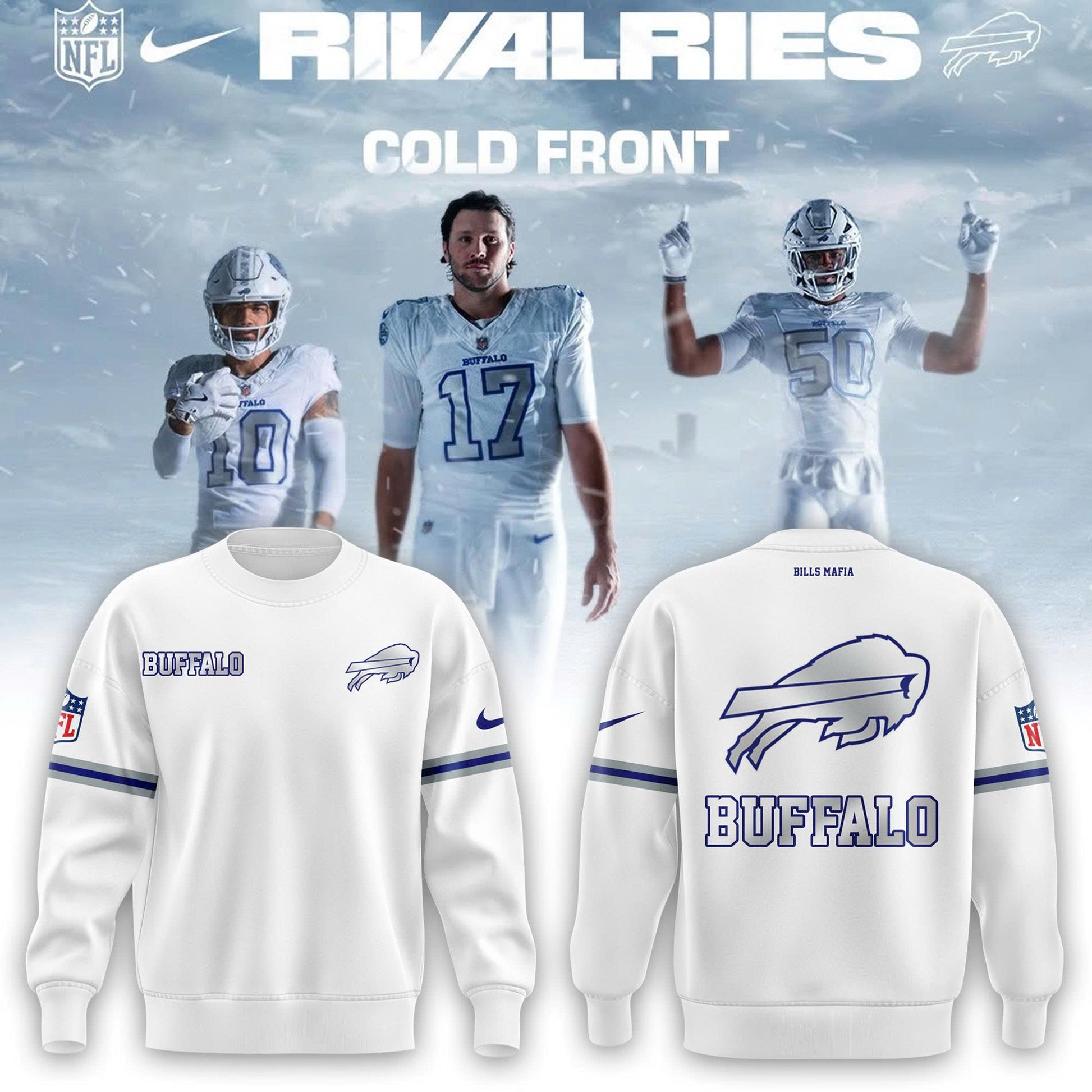 Buffalo Bills Cold Front Rivalries Sweatshirt | Cap | Joggers