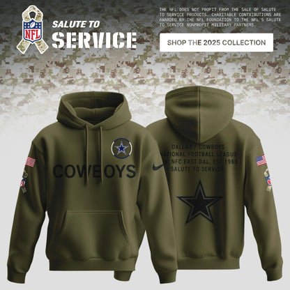 All Teams Salute to Service Olive 2025 Special Editions Hoodie