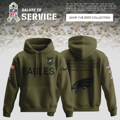 All Teams Salute to Service Olive 2025 Special Editions Hoodie